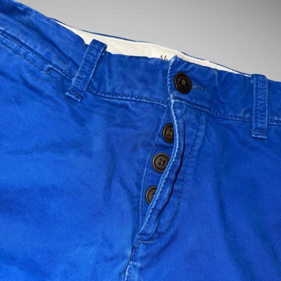 Abercrombie & Fitch Pants Mens 30x30 Blue Chinos Flat Front Cotton Twill - Picture 9 of 13